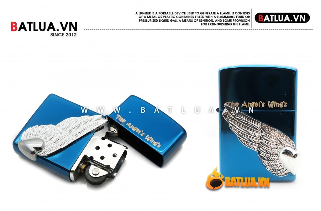 Bật lửa Star kiểu dáng zippo logo nổi đôi cánh thiên thần tinh tế